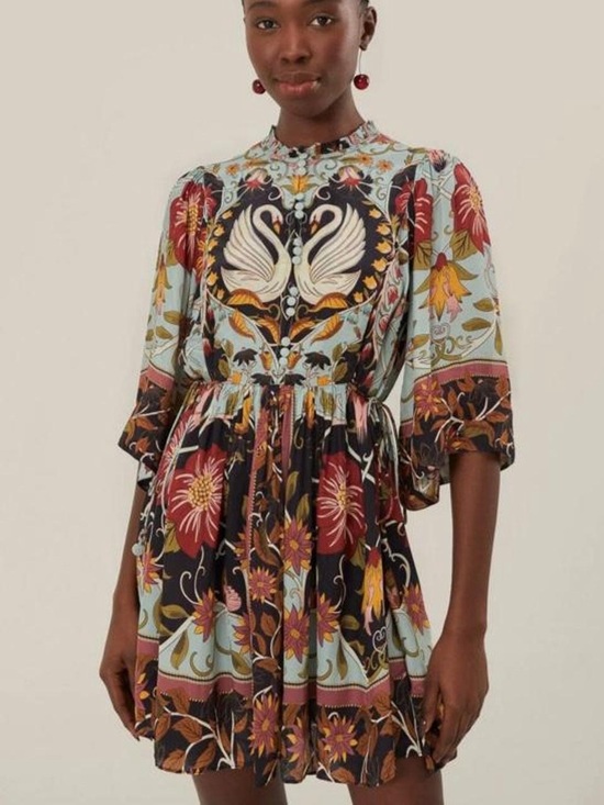 FARM Rio Dresses & Skirts - NWT FARM RIO Blue Flowing Beauty Mini Dress